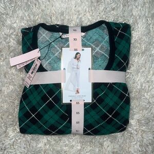 Victoria's Secret Green and Black Argyle Pajama Set